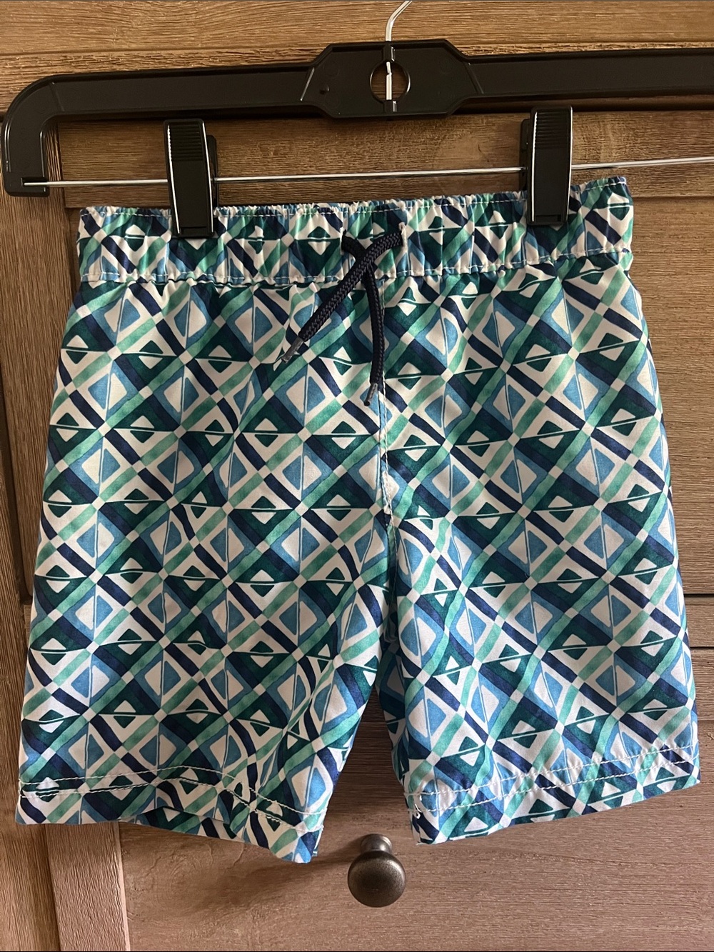 Old Navy boys Geometric Pattern Swim Shorts in Teal & Navy